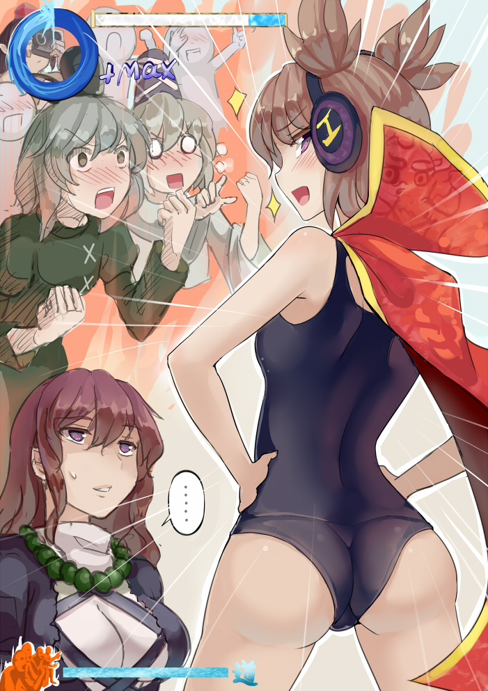 shameimaru aya, hijiri byakuren, toyosatomimi no miko, mononobe no futo, and soga no tojiko (touhou and 1 more) drawn by walzrj