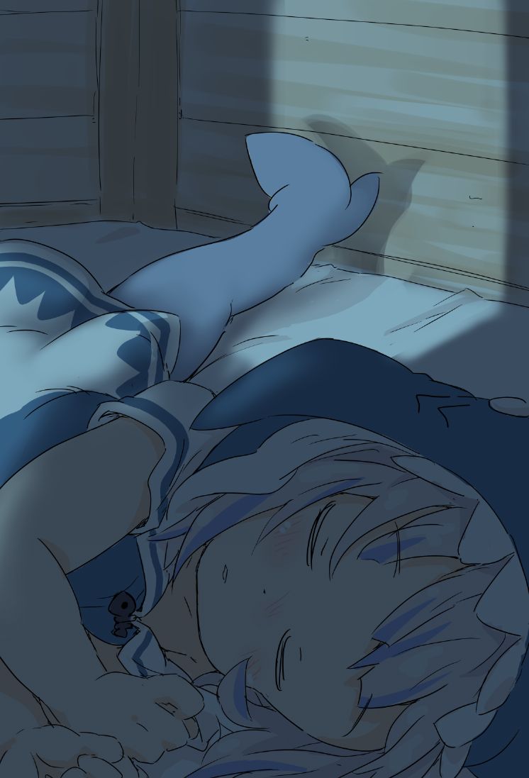 gawr gura (hololive and 1 more) drawn by ham_(points)