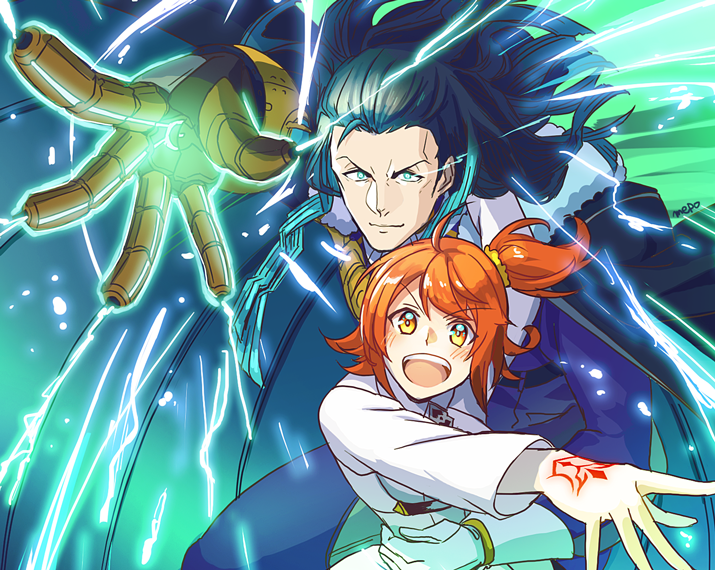 fujimaru ritsuka and nikola tesla (fate and 1 more) drawn by mepo_(raven0)
