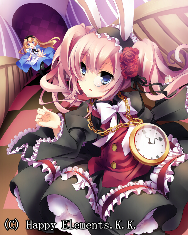 alice and white rabbit (alice's adventures in wonderland and 1 more) drawn by amamine
