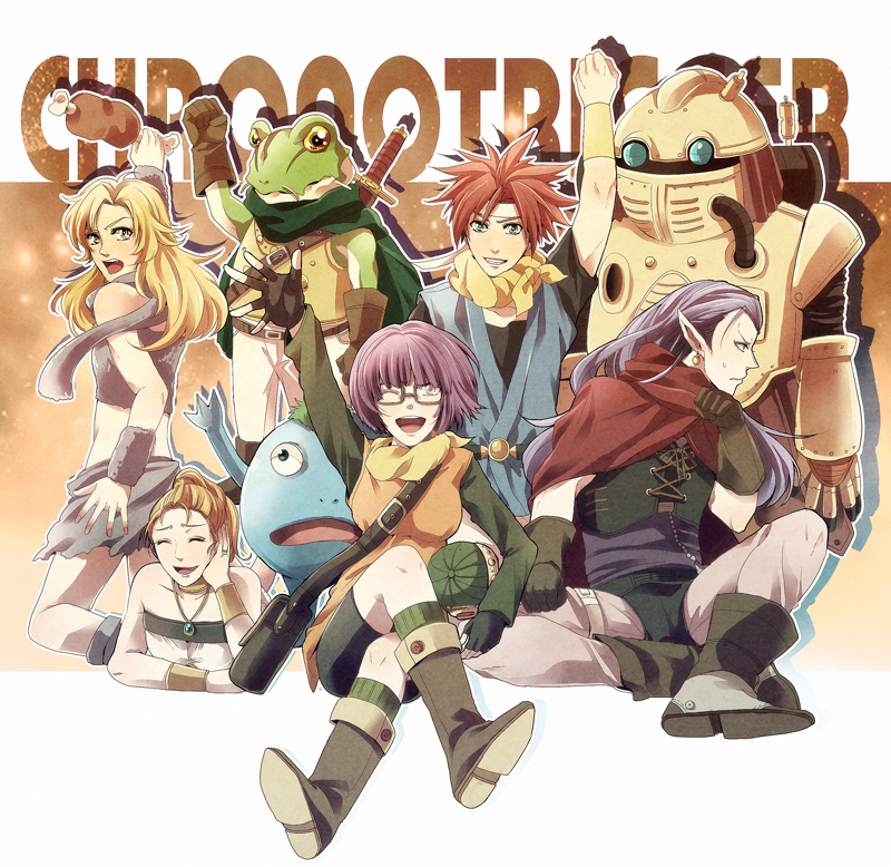 lucca ashtear, crono, marle, ayla, robo, and 3 more (chrono trigger) drawn by sushiko15