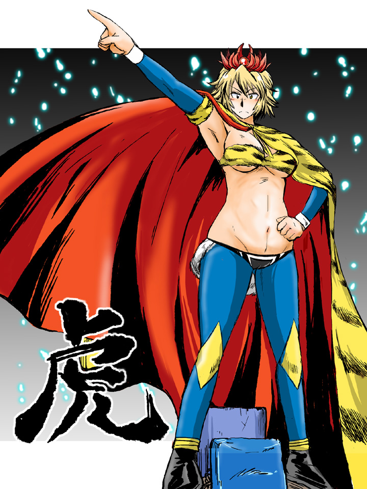 toramaru shou and tiger mask (touhou and 2 more) drawn by azuki_osamitsu