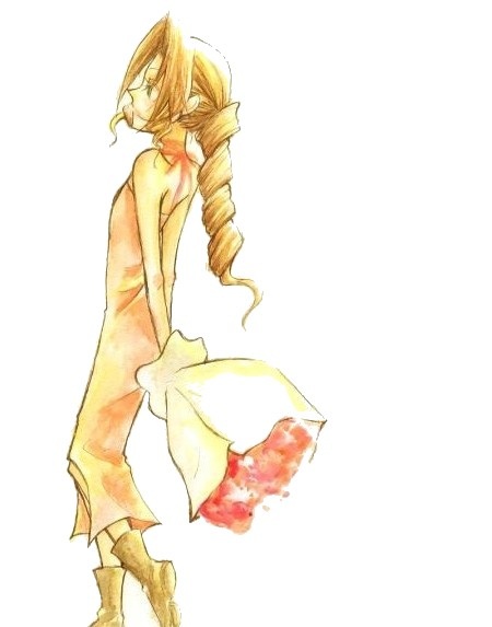 aerith gainsborough (final fantasy and 1 more) drawn by h-ikari