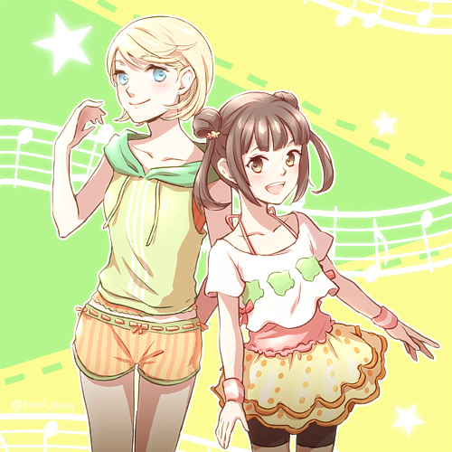 minamoto mamori and yumizuru eleanora (fire emblem and 1 more) drawn by tomi_(sooon103)