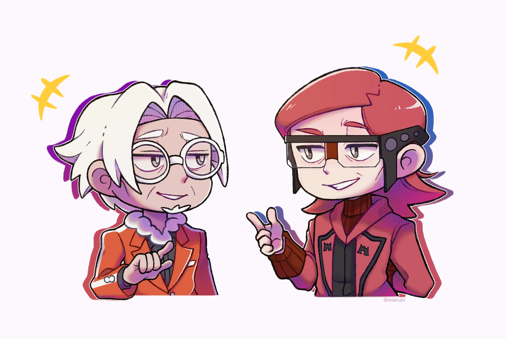 maxie and clavell (pokemon and 3 more) drawn by mierulii