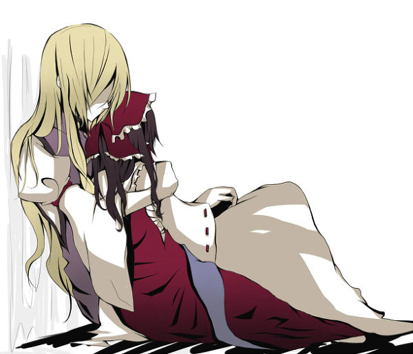 hakurei reimu and yakumo yukari (touhou) drawn by toudou_(dolce)