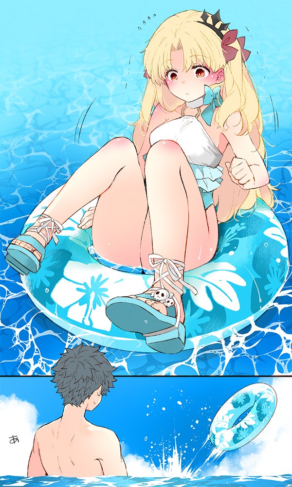 fujimaru ritsuka, ereshkigal, and space ereshkigal (fate and 1 more) drawn by azumi_(myameco)