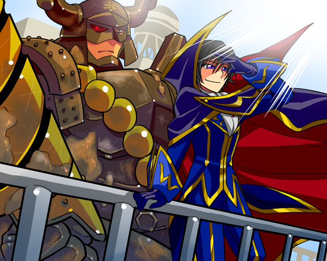 lelouch vi britannia, zero, and honda tadakatsu (code geass and 2 more) drawn by akariya_kuubu