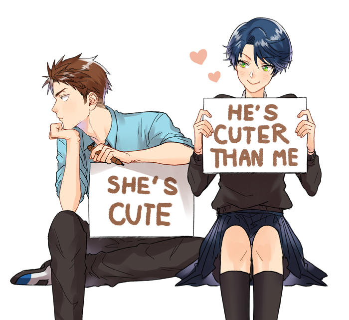 kashima yuu and hori masayuki (gekkan shoujo nozaki-kun) drawn by onegingek