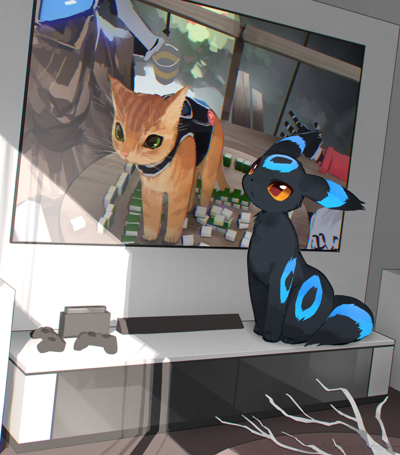 umbreon, ginger, and b-12 (pokemon and 1 more) drawn by olyester