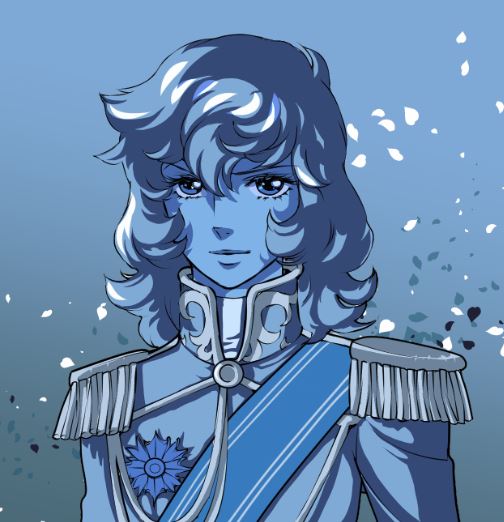 oscar francois de jarjayes (versailles no bara) drawn by kamo2011kamo