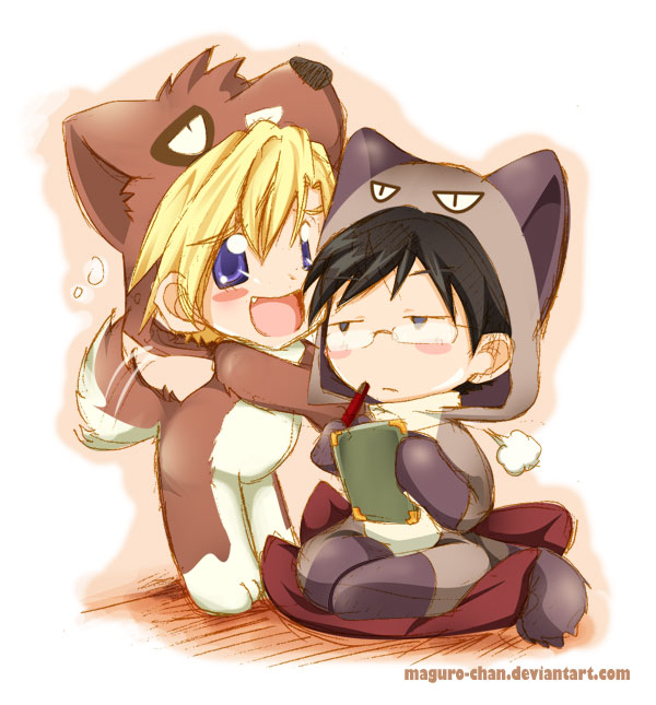 suou tamaki and ootori kyouya (ouran high school host club) drawn by maguro-chan