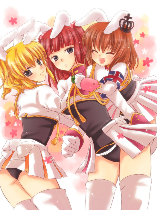 ushiromiya ange, ushiromiya maria, and ushiromiya jessica (umineko no naku koro ni) drawn by maekawa_suu