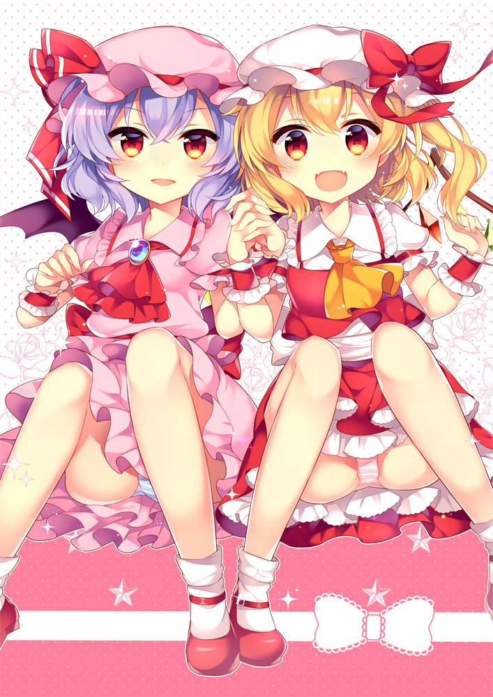 remilia scarlet and flandre scarlet (touhou) drawn by kurisu_toshi