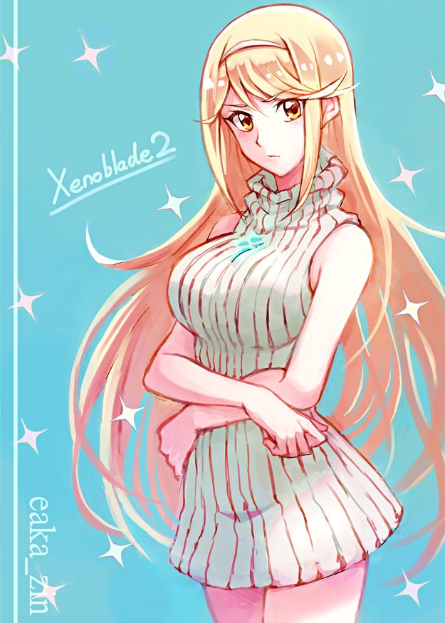 mythra (xenoblade chronicles and 1 more) drawn by zin_(mame_denkyu)