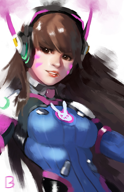 d.va (overwatch and 1 more) drawn by machochan