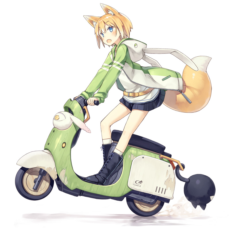 shiratama kitsune and kuroino (original) drawn by poco_(asahi_age)