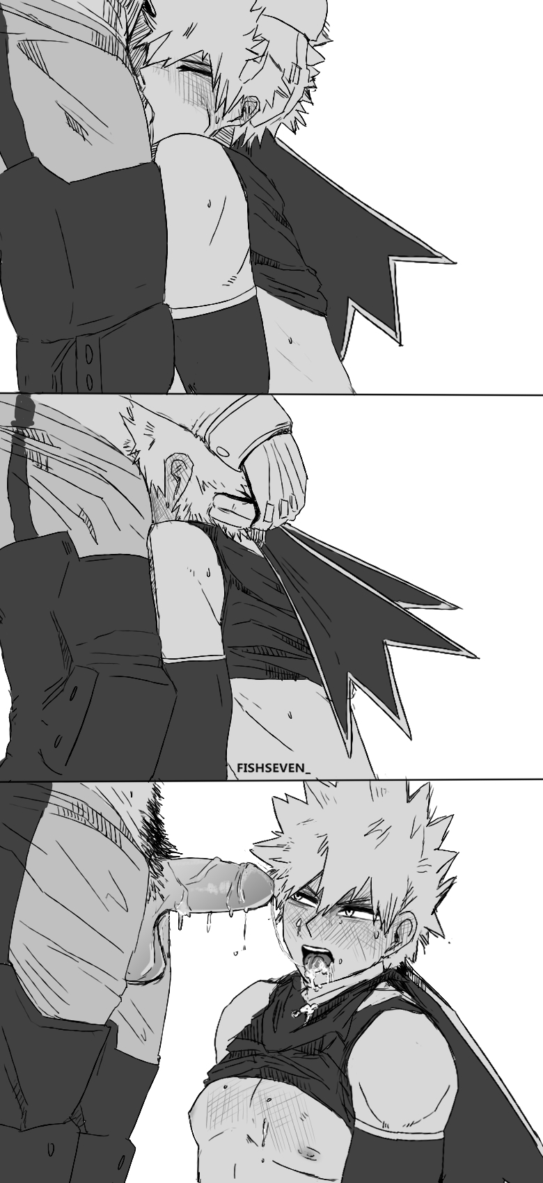 midoriya izuku and bakugou katsuki (boku no hero academia) drawn by fishseven