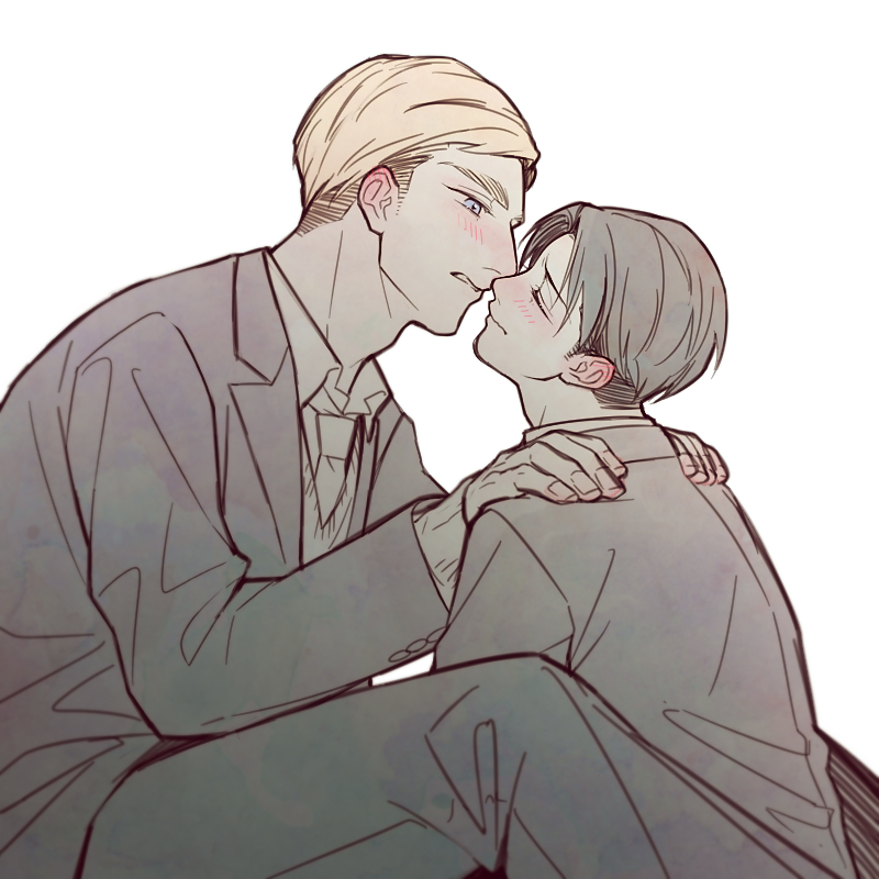 levi and erwin smith (shingeki no kyojin) drawn by g321377377