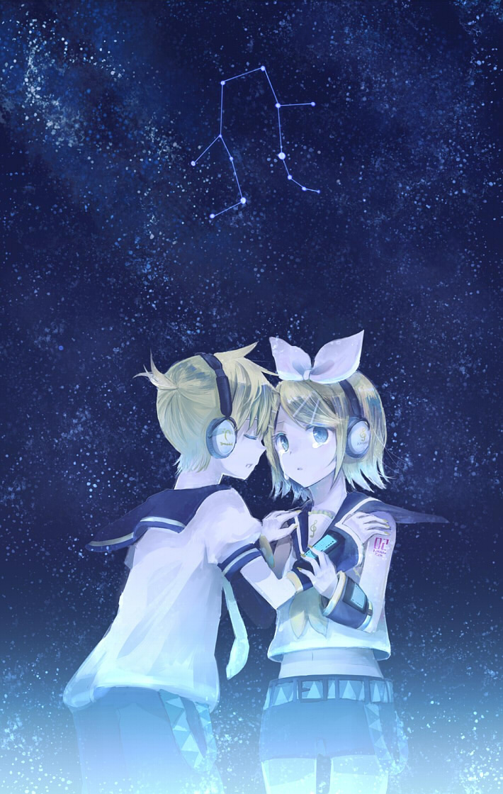 kagamine rin and kagamine len (vocaloid and 1 more) drawn by usui_(tripcube)