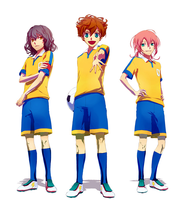 kirino ranmaru, shindou takuto, and matsukaze tenma (inazuma eleven and 1 more) drawn by joka_(night_gate)