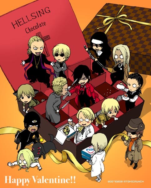 alucard, seras victoria, integra hellsing, walter c. dornez, alexander anderson, and 8 more (hellsing) drawn by moyo_(inuchiyo)