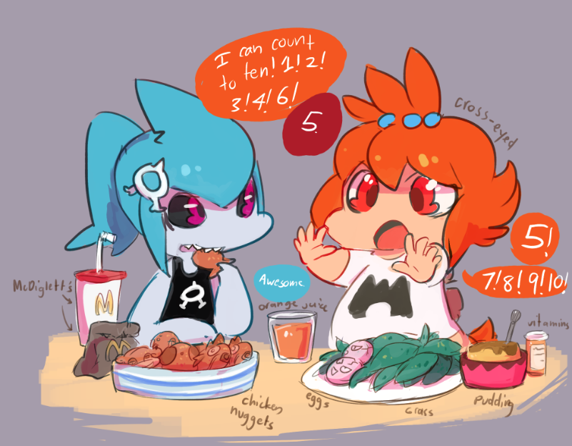 magikarp, slowpoke, sharpedo, tentacool, camerupt, and 1 more (pokemon and 1 more) drawn by cameruptlasharpedo