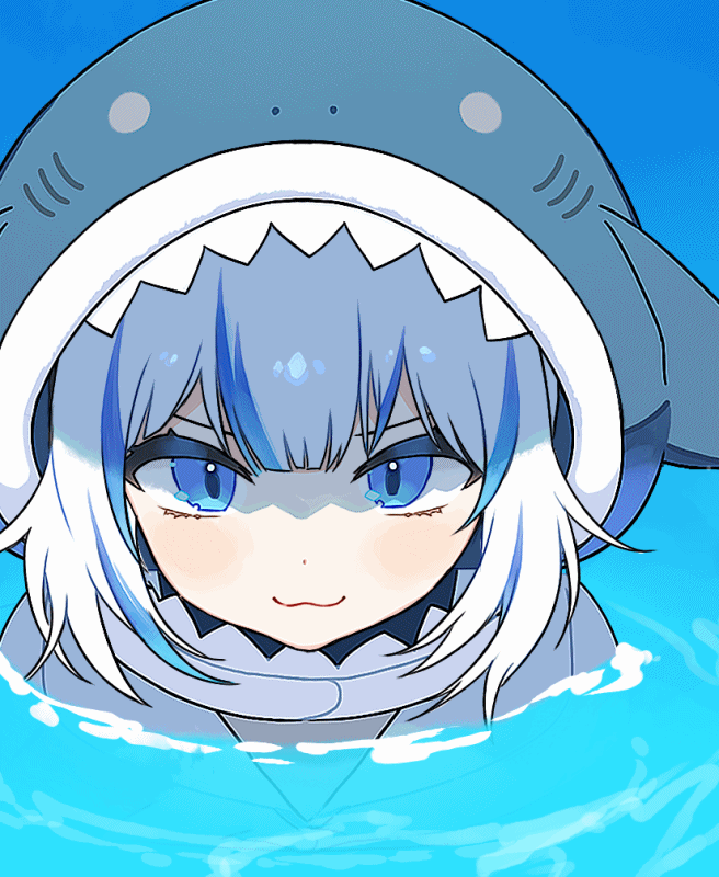 gawr gura (hololive and 1 more) drawn by king_maguro
