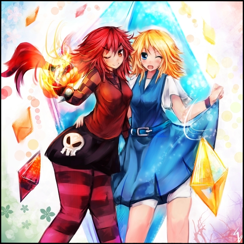 punk giana and cute giana (giana sisters and 1 more) drawn by dot_heit