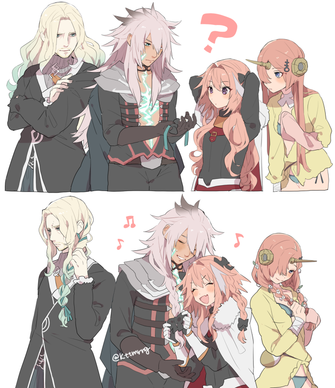 astolfo, frankenstein's monster, siegfried, and vlad iii (fate and 2 more) drawn by shirota_(kotatsumuringo)