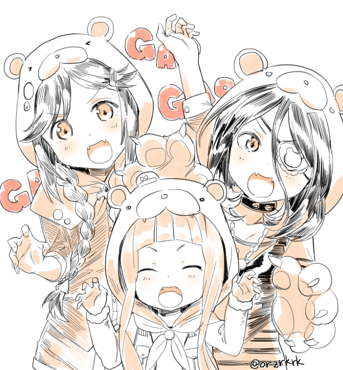 ichihara nina, hayasaka mirei, and miyoshi sana (idolmaster and 1 more) drawn by rkrk