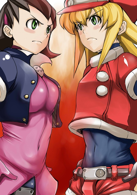tron bonne and roll caskett (mega man and 1 more) drawn by cholesenel