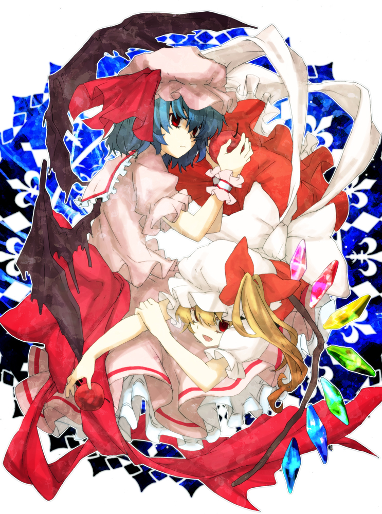 remilia scarlet and flandre scarlet (touhou) drawn by hirasaka_ine