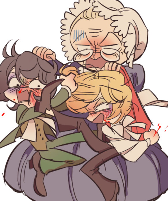 oscar francois de jarjayes, andre grandier, and baaya (versailles no bara) drawn by meremero