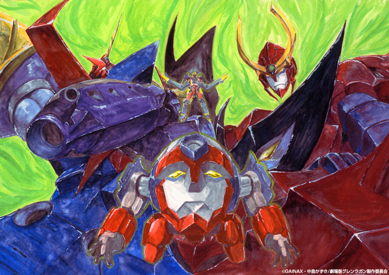 gurren-lagann, lagann, tengen toppa gurren-lagann, and chouginga gurren-lagann (tengen toppa gurren lagann) drawn by abe_shingo