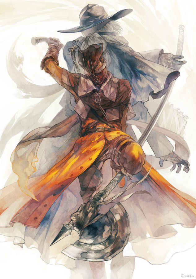 father gascoigne and henryk (bloodborne) drawn by yoshioka_(haco)