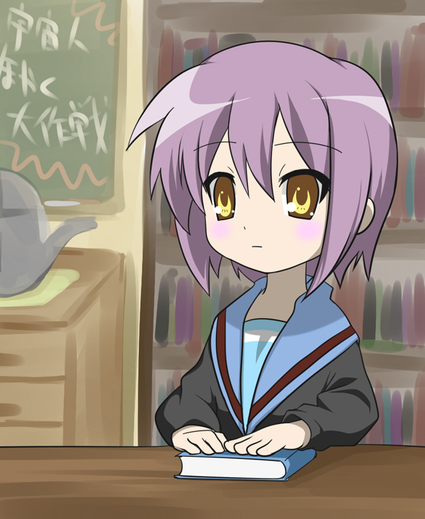 nagato yuki (suzumiya haruhi no yuuutsu and 1 more) drawn by kurou_(yugato)
