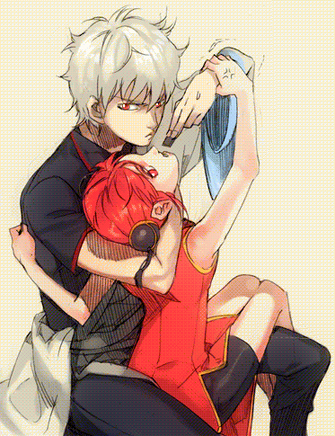 sakata gintoki and kagura (gintama) drawn by yang_(binari)