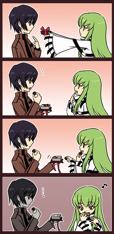 c.c. and lelouch vi britannia (code geass) drawn by mizunomoto