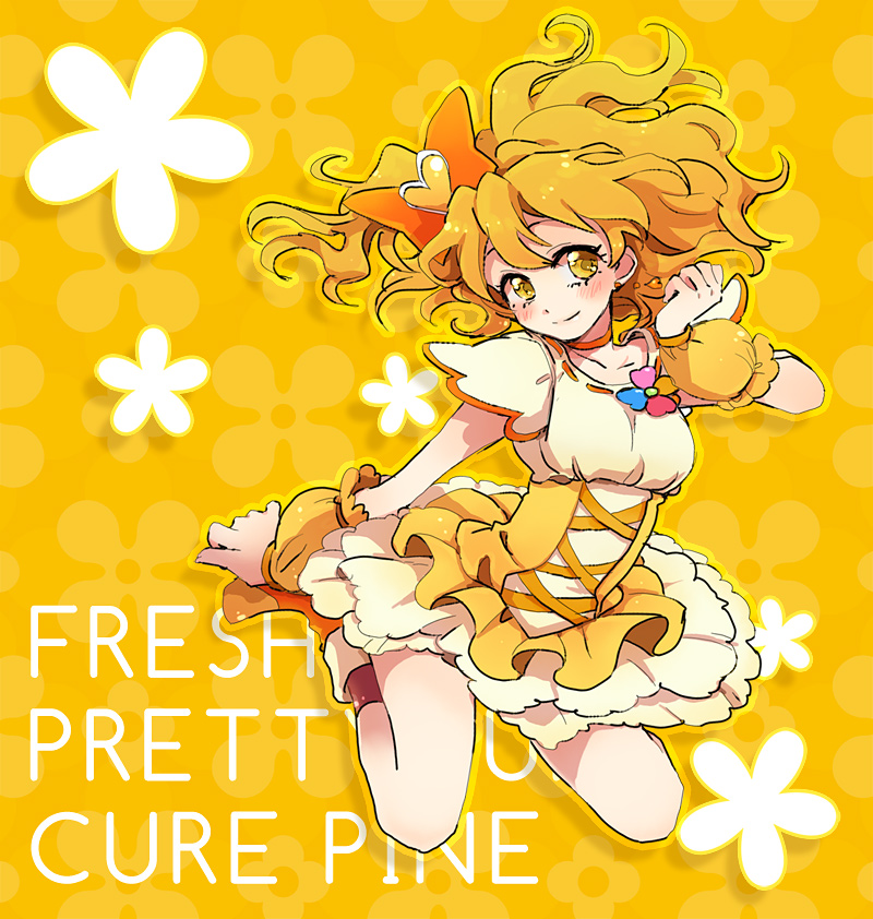 yamabuki inori and cure pine (precure and 1 more) drawn by popoin