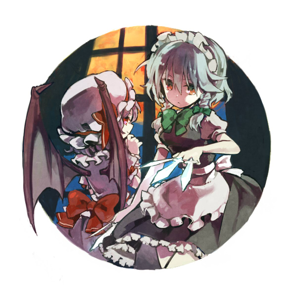 remilia scarlet and izayoi sakuya (touhou) drawn by soto
