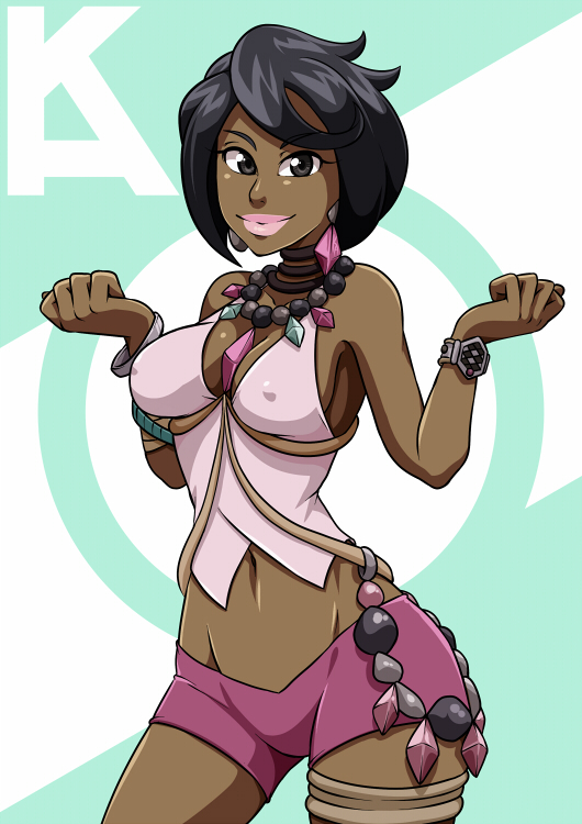 olivia (pokemon and 1 more) drawn by kiraelart
