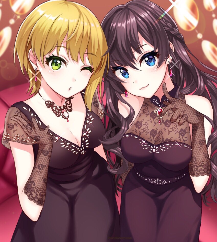 ichinose shiki and miyamoto frederica (idolmaster and 2 more) drawn by uruhara_ryuuku
