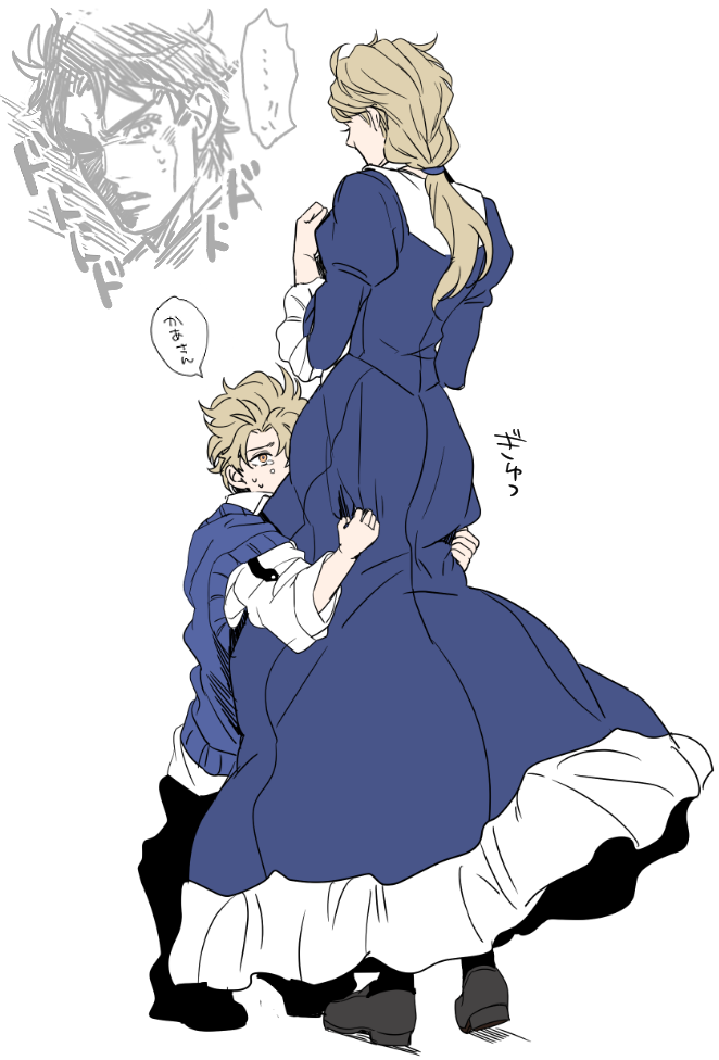 dio brando, jonathan joestar, and erina pendleton (jojo no kimyou na bouken and 1 more) drawn by takashi_(huzakenna)