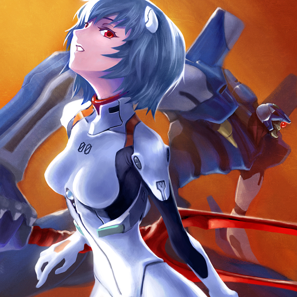 ayanami rei and eva 00 (neon genesis evangelion) drawn by 5-dimensional_skaters
