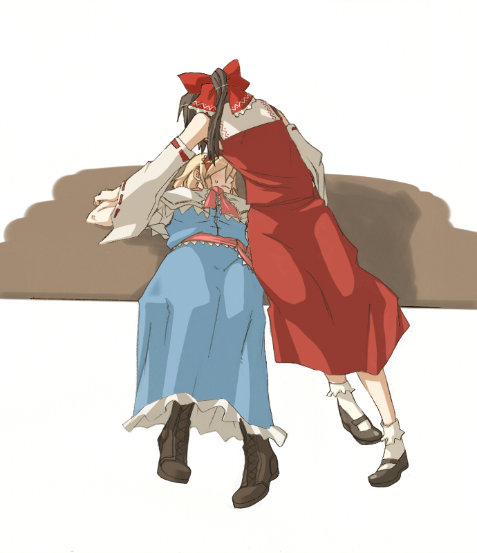 hakurei reimu and alice margatroid (touhou) drawn by torinone