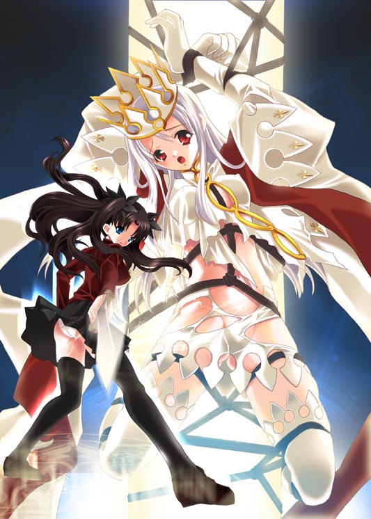 tohsaka rin and illyasviel von einzbern (fate and 1 more) drawn by hasei_agana
