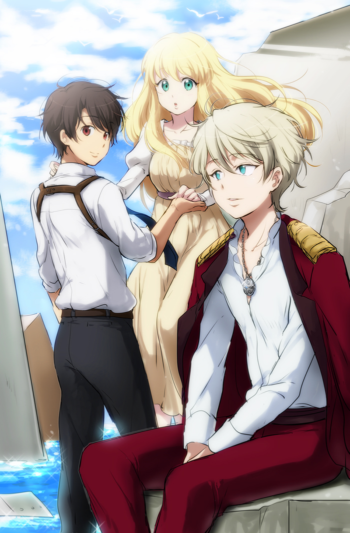 slaine troyard, kaizuka inaho, and asseylum vers allusia (aldnoah.zero) drawn by kl_(dgzonbi)