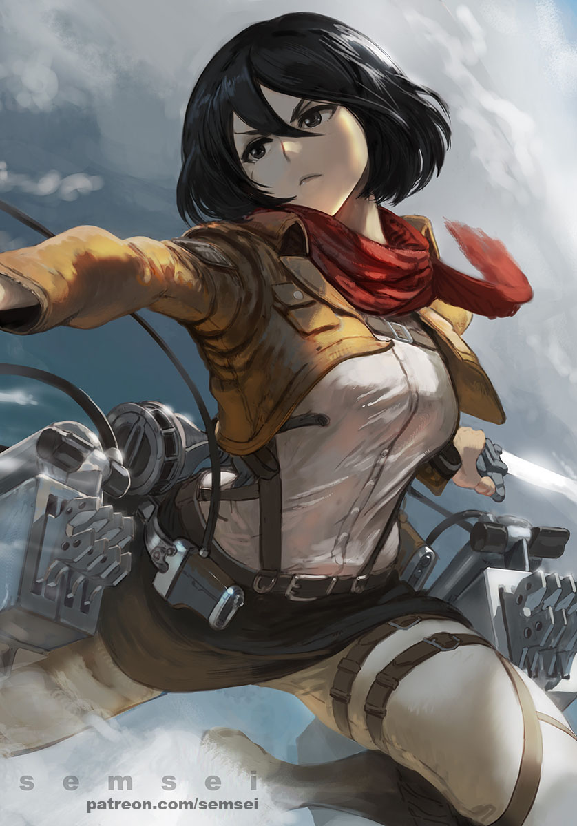 mikasa ackerman (shingeki no kyojin) drawn by david_semsei