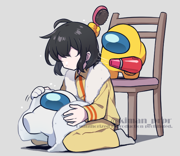 crewmate, yellow, white, and they (original and 1 more) drawn by kiman